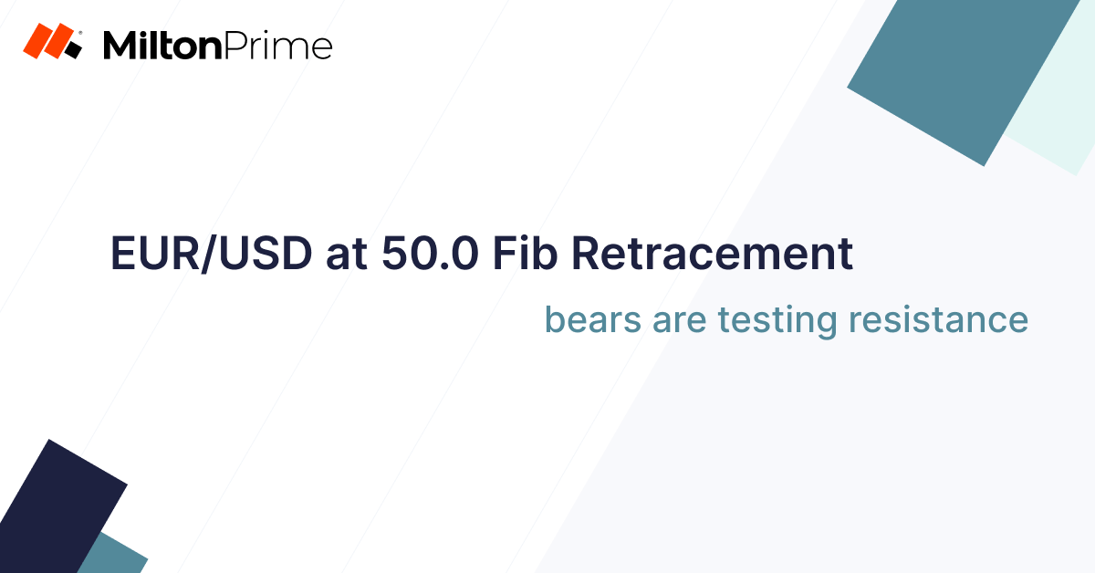 EUR/USD Bears are Retesting The 50.0 Fib Retracement